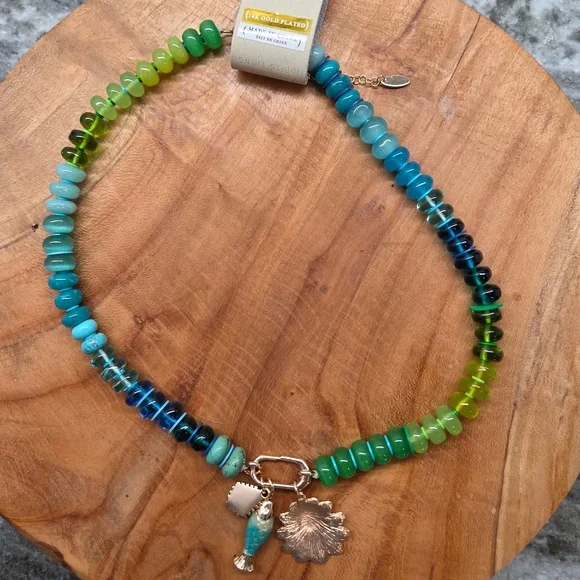 NWT Anthropologie Beaded Charm Cluster Necklace | Org 58 - Picture 2 of 5